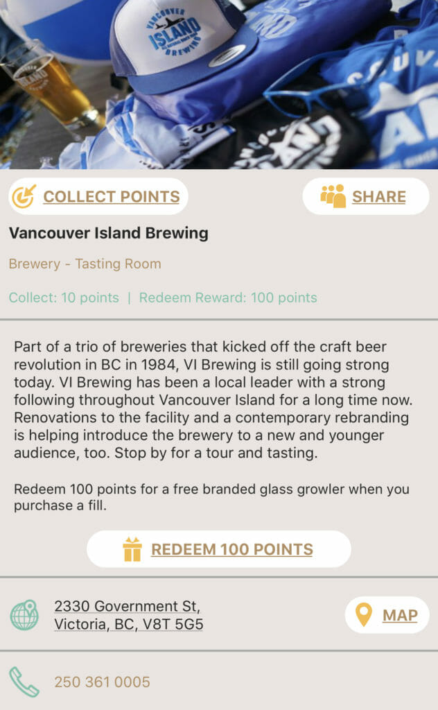 preview of Vancouver Island Brewing brewery profile on new BC Ale Trail app