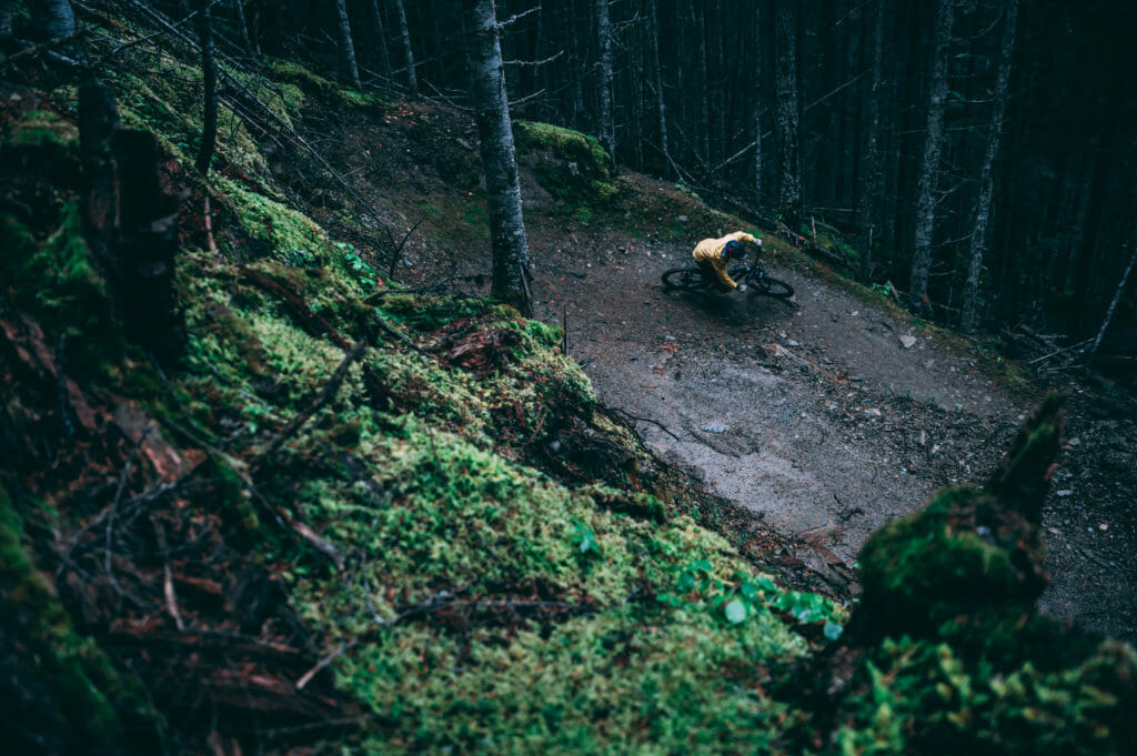 image of mountain biker on trail in Valemount, BC