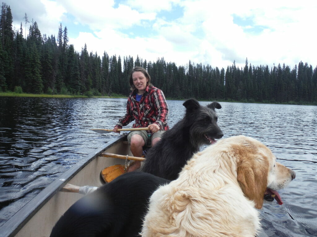Canoeing with dogs at Crescent Lake