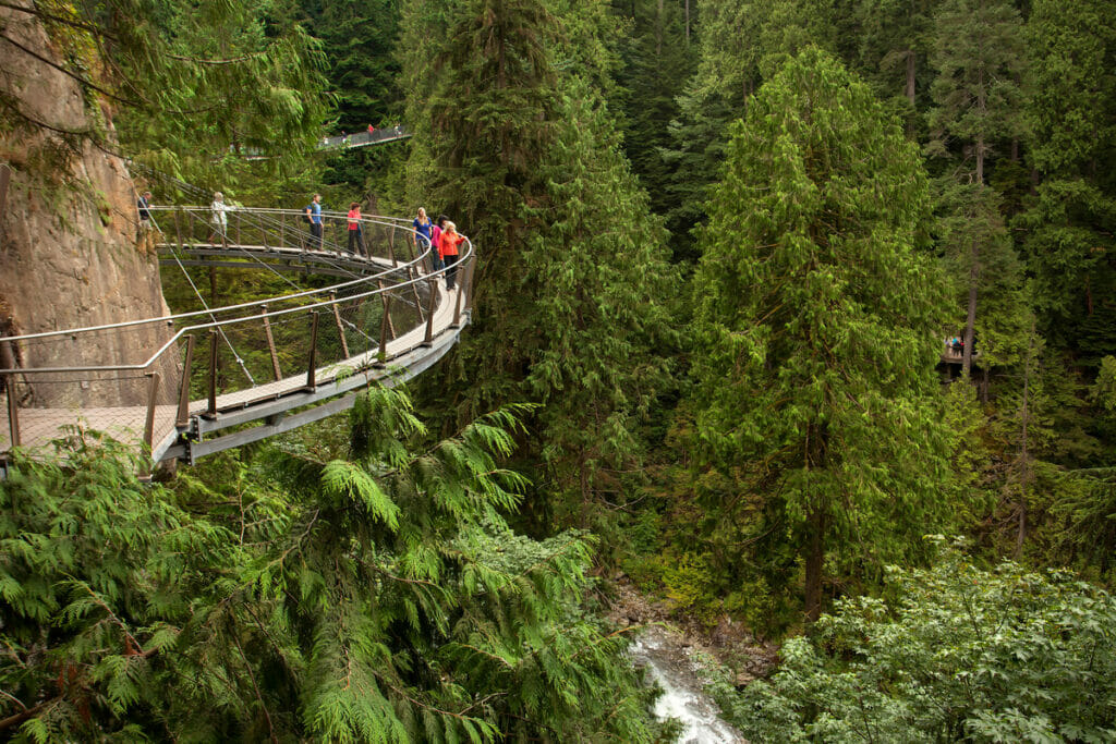 BC attractions that offer craft beer - The Capilano Suspension Bridge is a popular tourist attraction in North Vancouver.