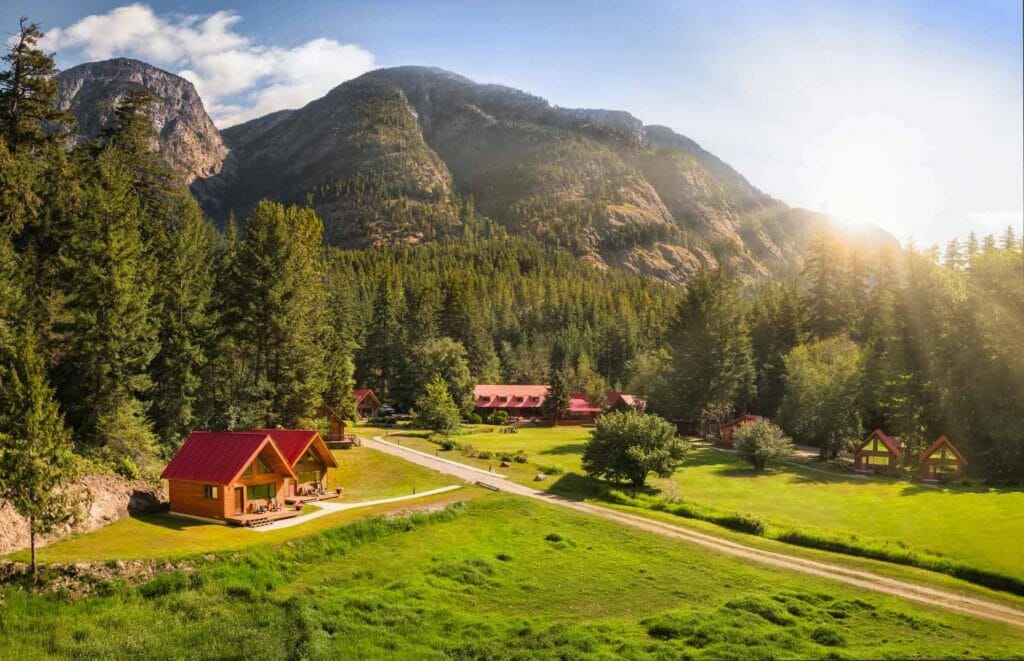 Tweedsmuir Park Lodge is located near Bella Coola, British Columbia.