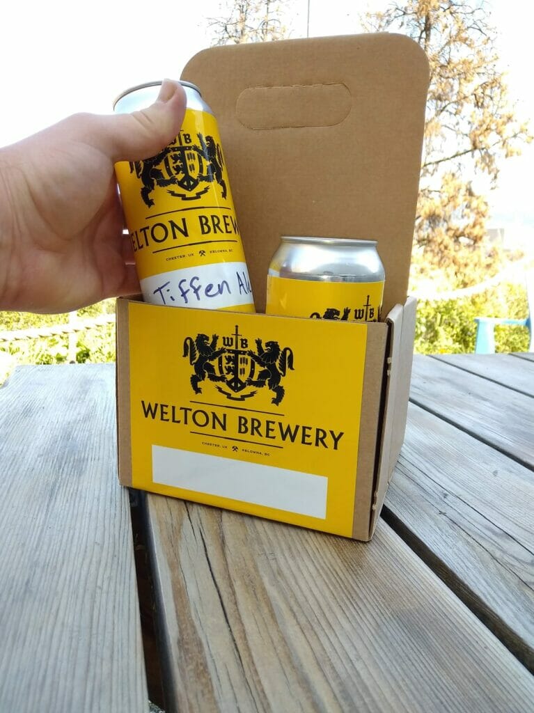 A four pack of British style beer from the Welton Arms in Kelowna BC on the BC Ale Trail
