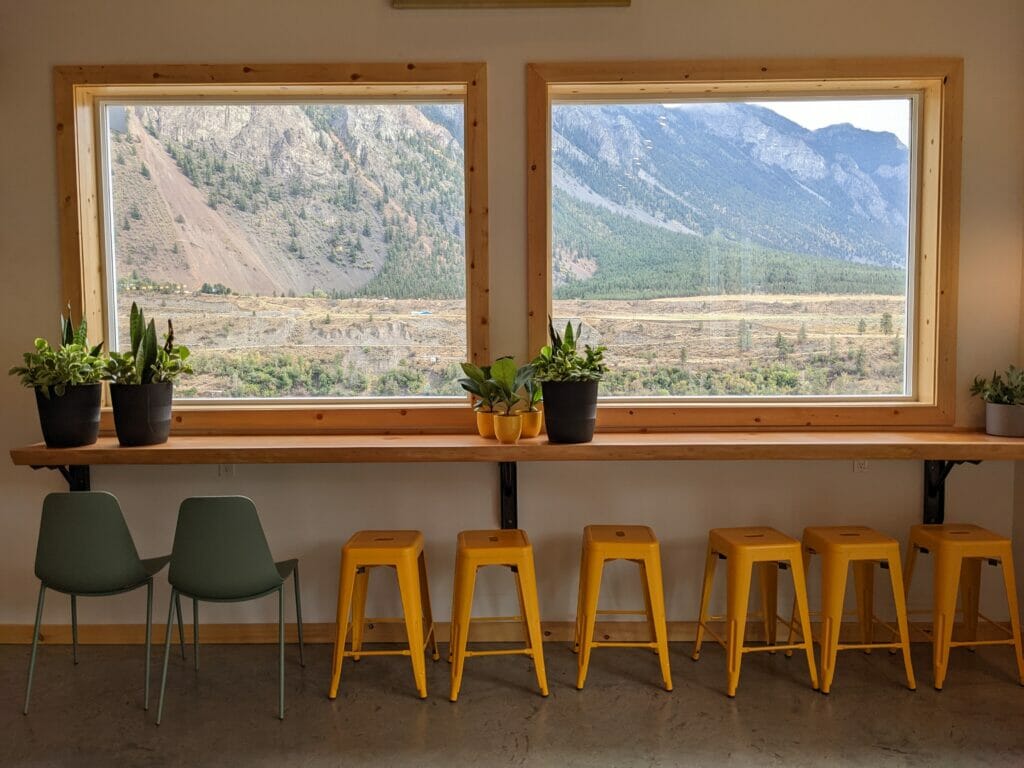 Beautiful views from the taproom at Lillooet Brewing