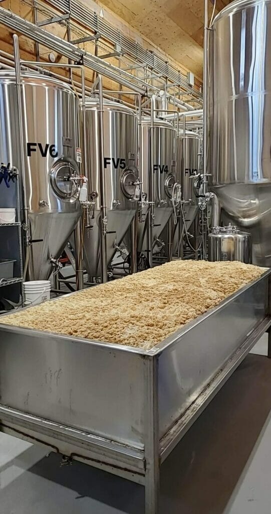 ESB High Kräusen on top of the open fermenter at Barnside Brewing South of the Fraser Ale Trail