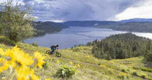 Mike Gamble riding Lookout Trail, Vernon BC